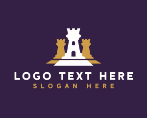 Strategy - Rook Tower Chess logo design