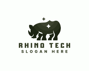 Rhinoceros Wildlife Animal logo design