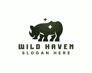 Rhinoceros Wildlife Animal logo design