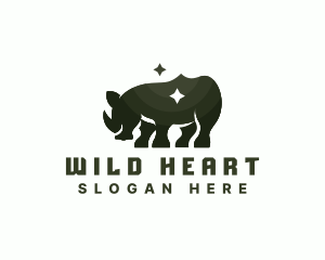 Rhinoceros Wildlife Animal logo design