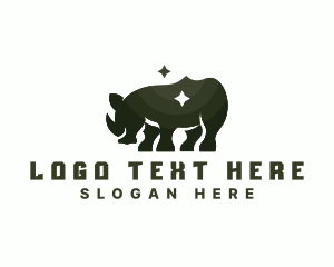 African - Rhinoceros Wildlife Animal logo design