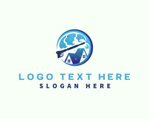 Wash - Pressure Wash Water Wave logo design