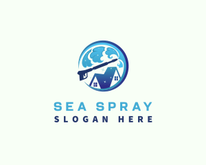 Pressure Wash Water Wave logo design