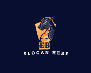 Asian - Dragon Shield Crest logo design