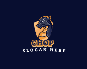 Online - Dragon Shield Crest logo design