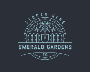 Shovel Fence Backyard logo design