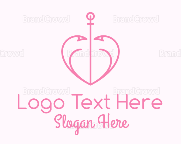 Heart Hook Anchor Logo