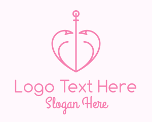 Love - Heart Hook Anchor logo design