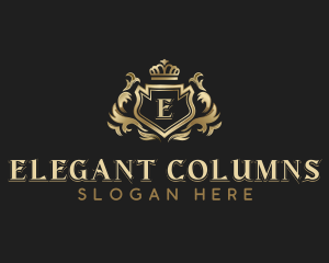 Elegant Crown Shield logo design