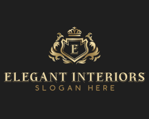 Elegant Crown Shield logo design