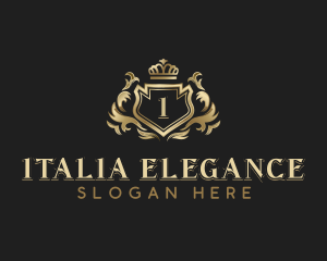 Elegant Crown Shield logo design