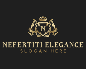 Elegant Crown Shield logo design