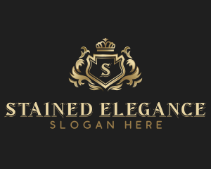 Elegant Crown Shield logo design