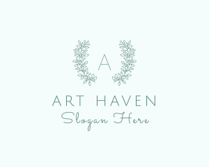 Organic Flower Wreath  logo design