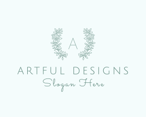 Organic Flower Wreath  logo design