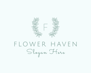 Organic Flower Wreath  logo design