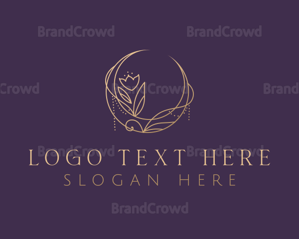 Luxury Floral Moon Logo