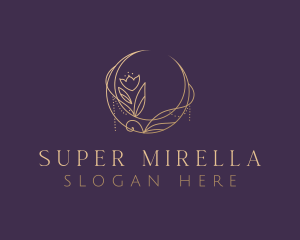 Luxury Floral Moon Logo