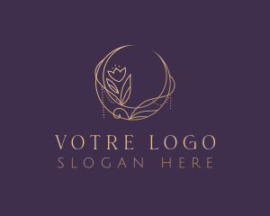 Luxury Floral Moon Logo