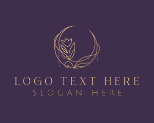 Luxury Floral Moon Logo