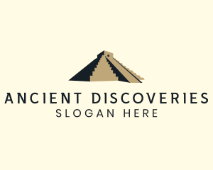 Archeology - Mayan Pyramid Architecture logo design