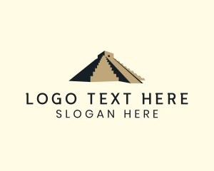 Mayan Pyramid Architecture Logo