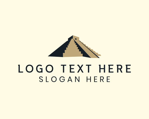 Tour - Mayan Pyramid Architecture logo design