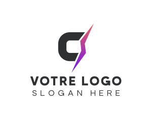 Letter C Voltage Energy  Logo