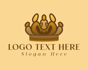 Gold - People Luxury Crown logo design