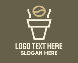 Decaf - Coffee Cup Bean logo design