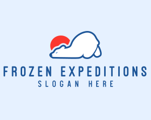 Antarctica - Sleepy Polar Bear logo design