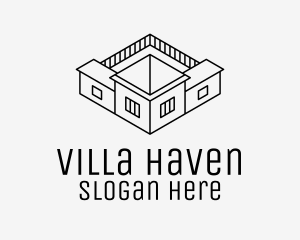 Villa - Mansion House Architecture logo design