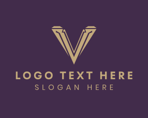 Gold - Jewelry Boutique Letter V logo design