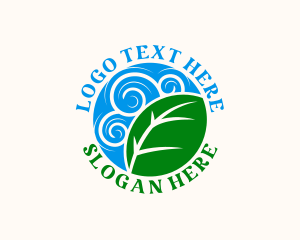 Vegan - Leaf Wave Spa logo design