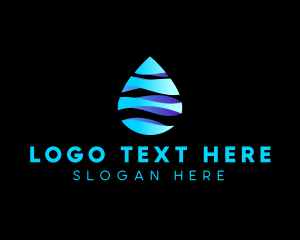Ocean - Liquid Water Droplet logo design