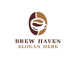 Brew - Coffee Bean Cafe logo design