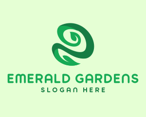 Gardening Leaf Swirl logo design