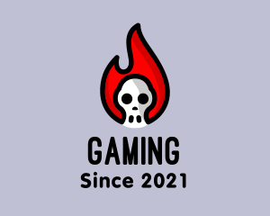 Flammable - Skull Flame Gang logo design