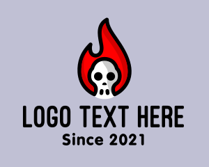Flammable - Skull Flame Gang logo design