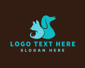 Pet Grooming Cat Dog Logo