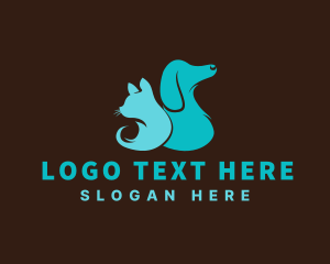 Pet Grooming Cat Dog Logo