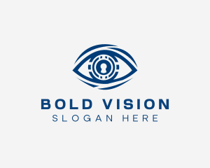 Eye Lock Keyhole logo design