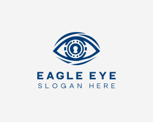 Eye Lock Keyhole logo design