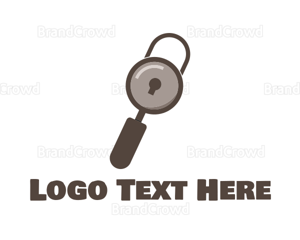 Padlock Magnifying Glass Logo