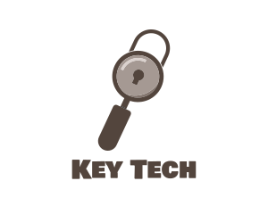 Padlock Magnifying Glass logo design