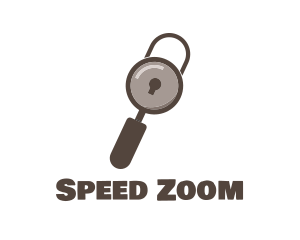 Zoom - Padlock Magnifying Glass logo design