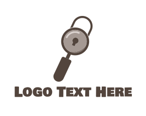 Search Engine - Padlock Magnifying Glass logo design