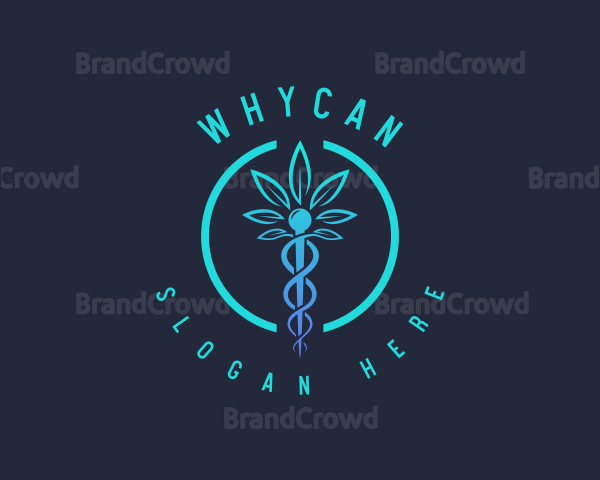 Medical Weed Caduceus Logo