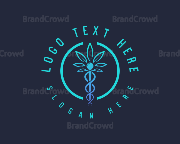 Medical Weed Caduceus Logo