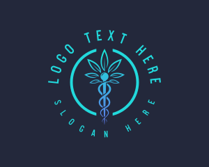 Hemp - Medical Weed Caduceus logo design